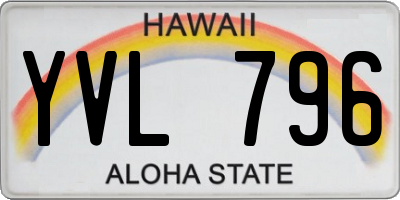 HI license plate YVL796