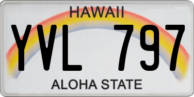 HI license plate YVL797