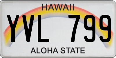HI license plate YVL799