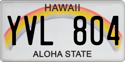 HI license plate YVL804