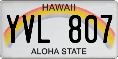 HI license plate YVL807