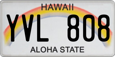 HI license plate YVL808