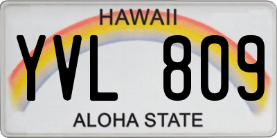 HI license plate YVL809