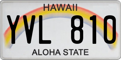 HI license plate YVL810