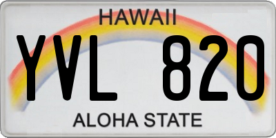 HI license plate YVL820