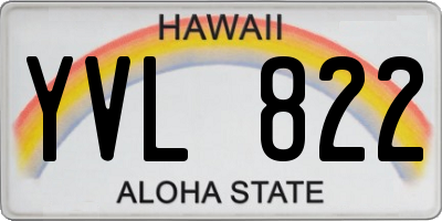 HI license plate YVL822