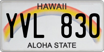 HI license plate YVL830