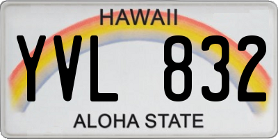 HI license plate YVL832
