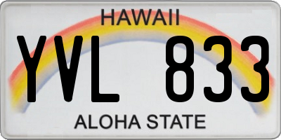 HI license plate YVL833