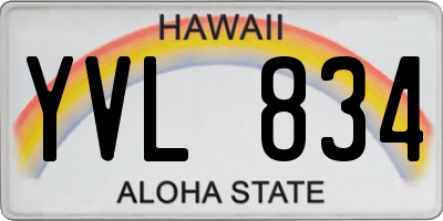 HI license plate YVL834