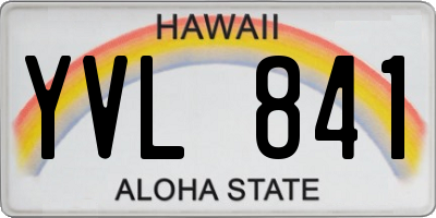 HI license plate YVL841