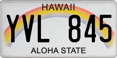 HI license plate YVL845