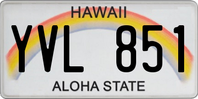 HI license plate YVL851