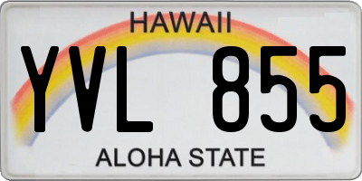 HI license plate YVL855