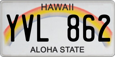 HI license plate YVL862