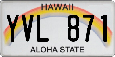 HI license plate YVL871