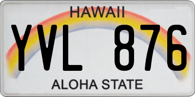 HI license plate YVL876