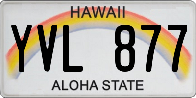 HI license plate YVL877