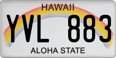 HI license plate YVL883