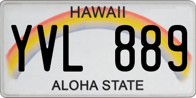 HI license plate YVL889