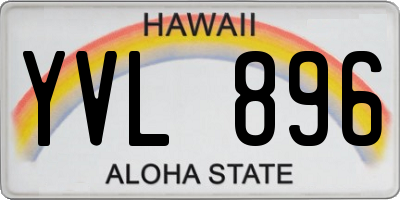 HI license plate YVL896