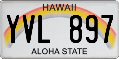HI license plate YVL897