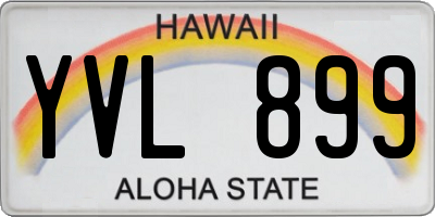 HI license plate YVL899