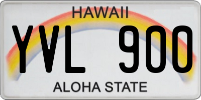 HI license plate YVL900