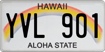 HI license plate YVL901