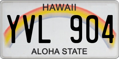 HI license plate YVL904