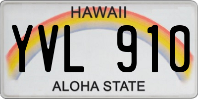 HI license plate YVL910