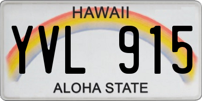 HI license plate YVL915