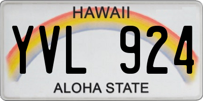 HI license plate YVL924
