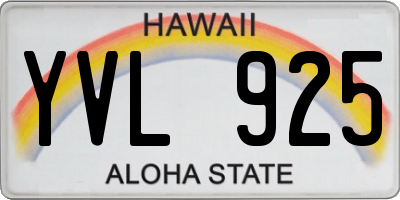 HI license plate YVL925