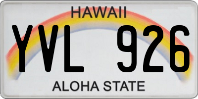 HI license plate YVL926