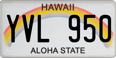 HI license plate YVL950