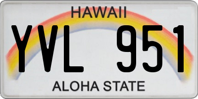 HI license plate YVL951