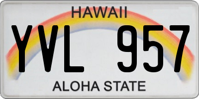 HI license plate YVL957