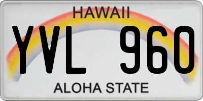 HI license plate YVL960