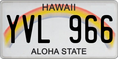 HI license plate YVL966