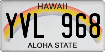 HI license plate YVL968