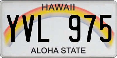 HI license plate YVL975
