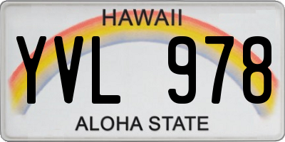 HI license plate YVL978
