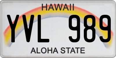 HI license plate YVL989