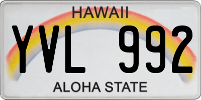 HI license plate YVL992