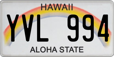 HI license plate YVL994