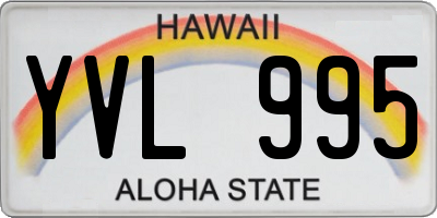 HI license plate YVL995