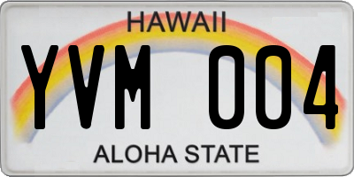 HI license plate YVM004