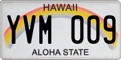 HI license plate YVM009
