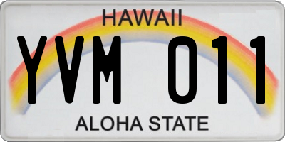 HI license plate YVM011